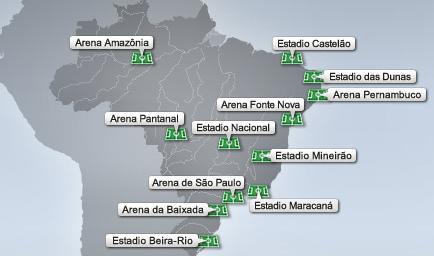 SEDES CAMPEONATO MUNDIAL BRASIL 2014