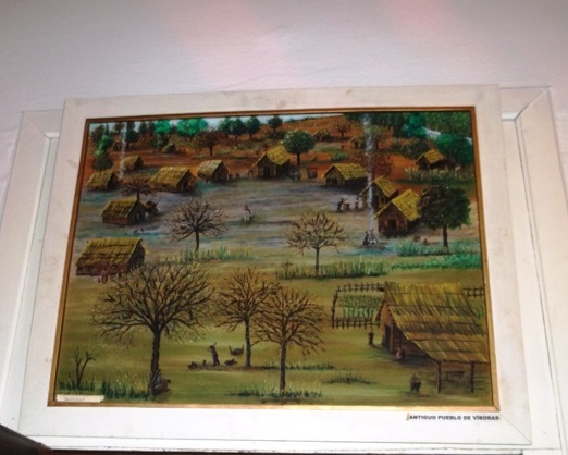 PINTURA QUE REFLEJA EL ANTIGUO PUEBLO DE VIVORAS EN CARMELO DEPARTAMENTO DE COLONIA URUGUAY