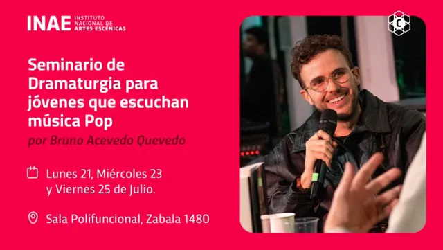 Convocatoria abierta: Seminario de Dramaturgia para Jóvenes que Escuchan Música Pop