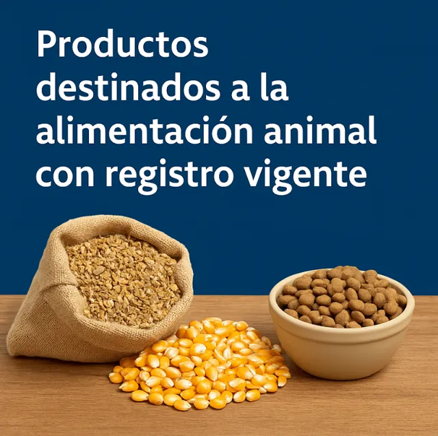 Productos destinados a la alimentación animal con registro vigente