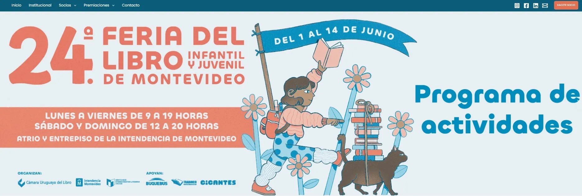 Llega la 24.ª Feria del Libro Infantil y Juvenil de Montevideo.