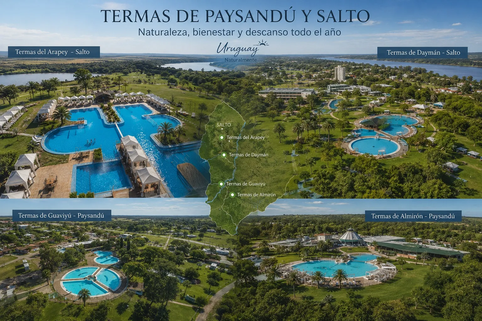 Dónde alojarse en las termas de Uruguay: hoteles, cabañas, bungalows y opciones para cada viajero