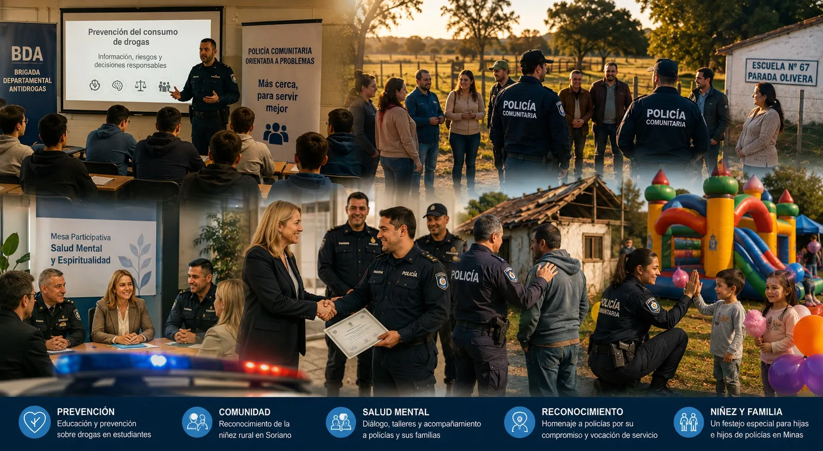 Policía y comunidad: prevención, acompañamiento y participación en distintos departamentos