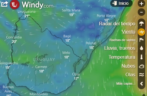 Estado del tiempo en Uruguay y el Mundo