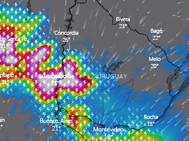 Lluvia y tormentas desde hoy jueves 13 hasta el viernes en la tarde.