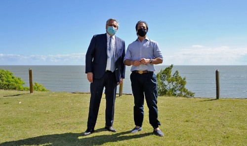 Presidente Lacalle Pou recibió a su par argentino en Anchorena