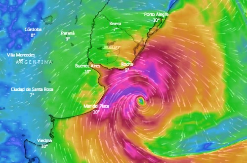 Ciclón extratropical azota la costa Uruguaya